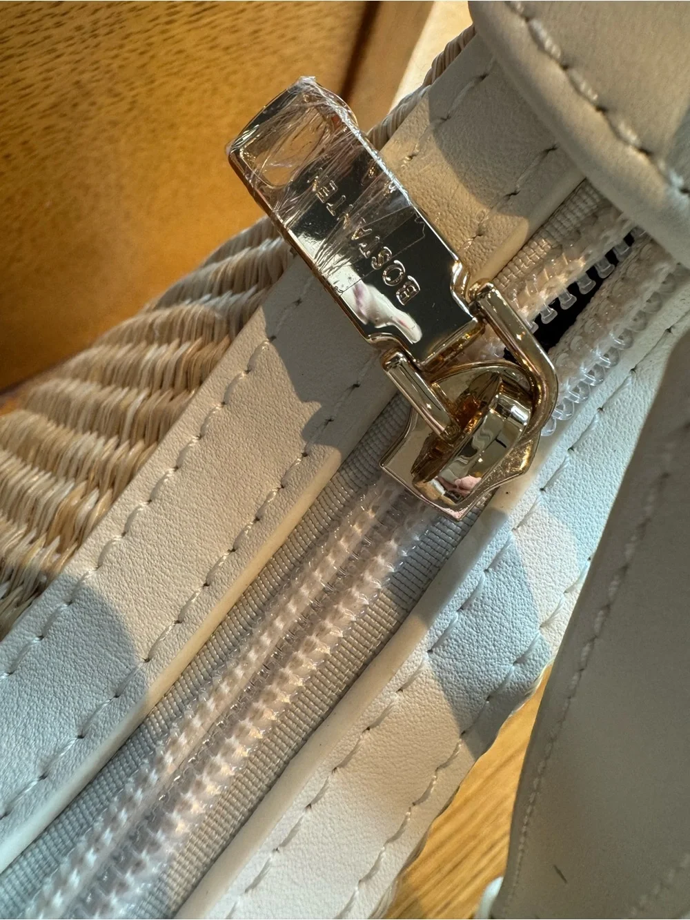 Bostanten Woven Cream & Natural Straw Coastal, Vacation, Neutral Shoulder Bag